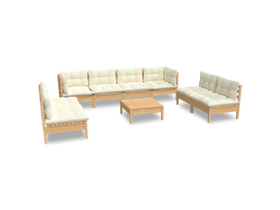 Garden Lounge Set, Garden Lounge Sets Vidaxl Creme Madeira De Pinho (n/a)