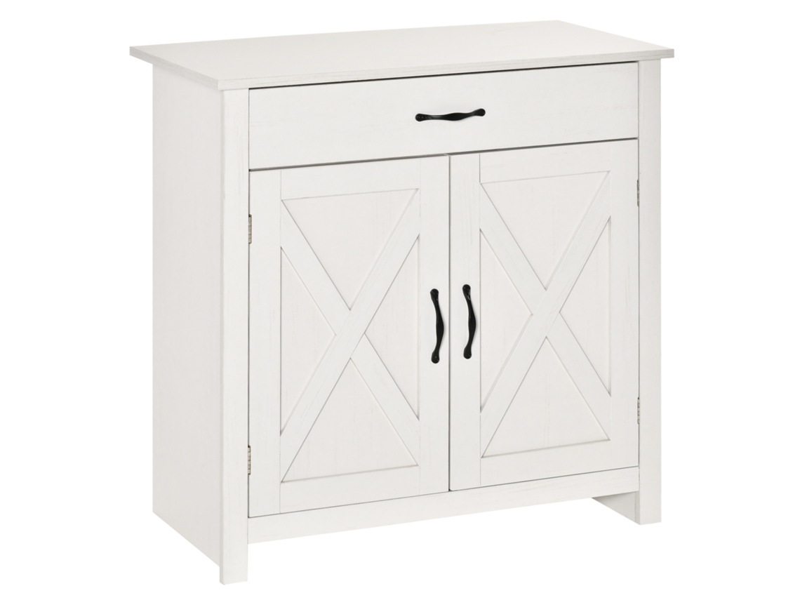 Aparador Mdf, Melamina de Madeira Cor Branco 80x39,7x80 cm Homcom