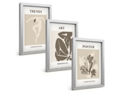 Composição De Quadrosfiguras De Plantas Por Matisse Moldura Prateada Imagens Para Um Quarto Infantil Espelharte (3 Peças 20x30 Cm)