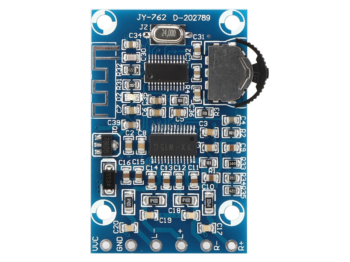 Módulo amplificador digital 15W x 15W Bluetooth 5.0 estéreo com ajuste de volume para áudio doméstico