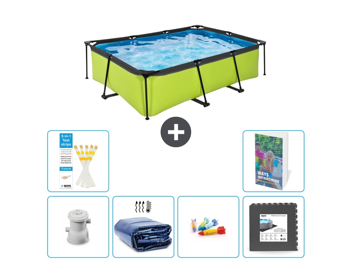 Piscina Exit Retangular 220x150x65 Cm 5 peças S177 EXIT TOYS