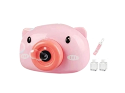 Mali máquina de Bolhas Automática Infantil Forma Câmera Porco Brinquedo Rosa Exterior