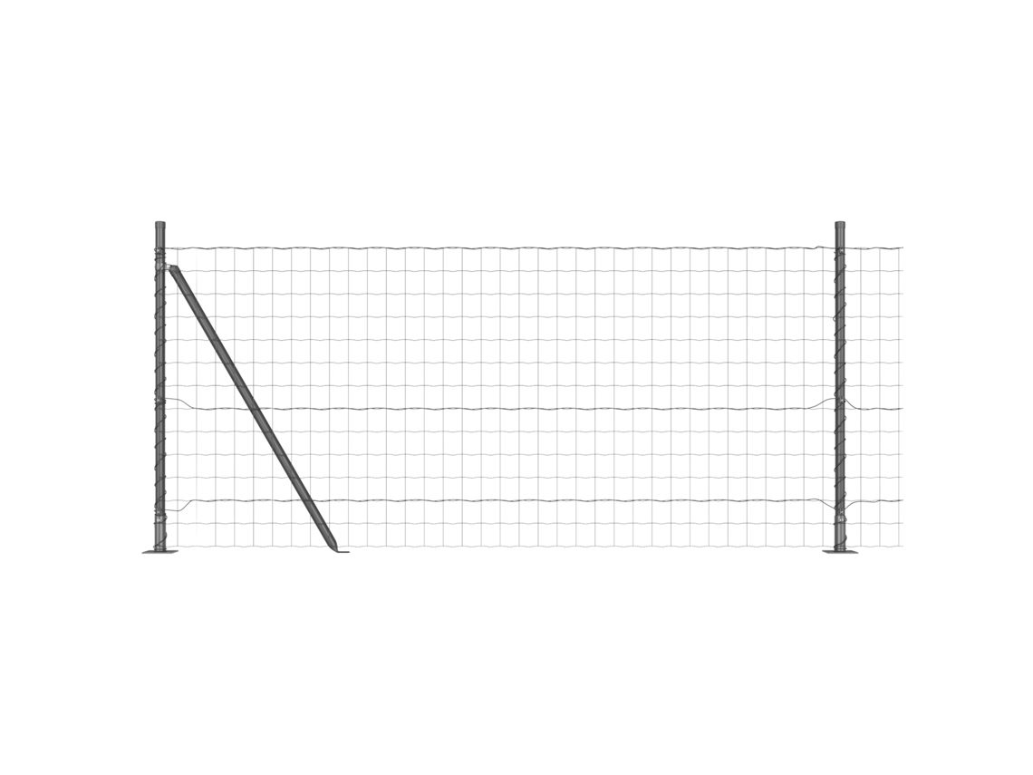 Conjunto 1 Cerca Externa Vidaxl Cinzento Aço (10 X 0,8 M)