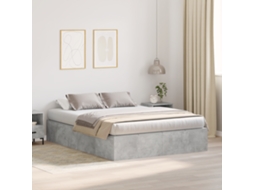 Estrutura De Cama Armazenamento Cinza Concreto 135x190 Cm