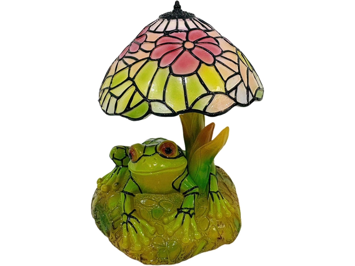 Luminária de leitura LED em formato Sapo com vitral.