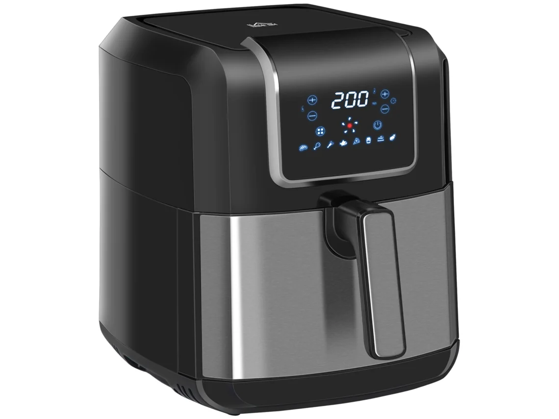 Fritadeira Sem Óleo AQUAFORGE, 6,5L, 1700W, 8 programas, led, preta
