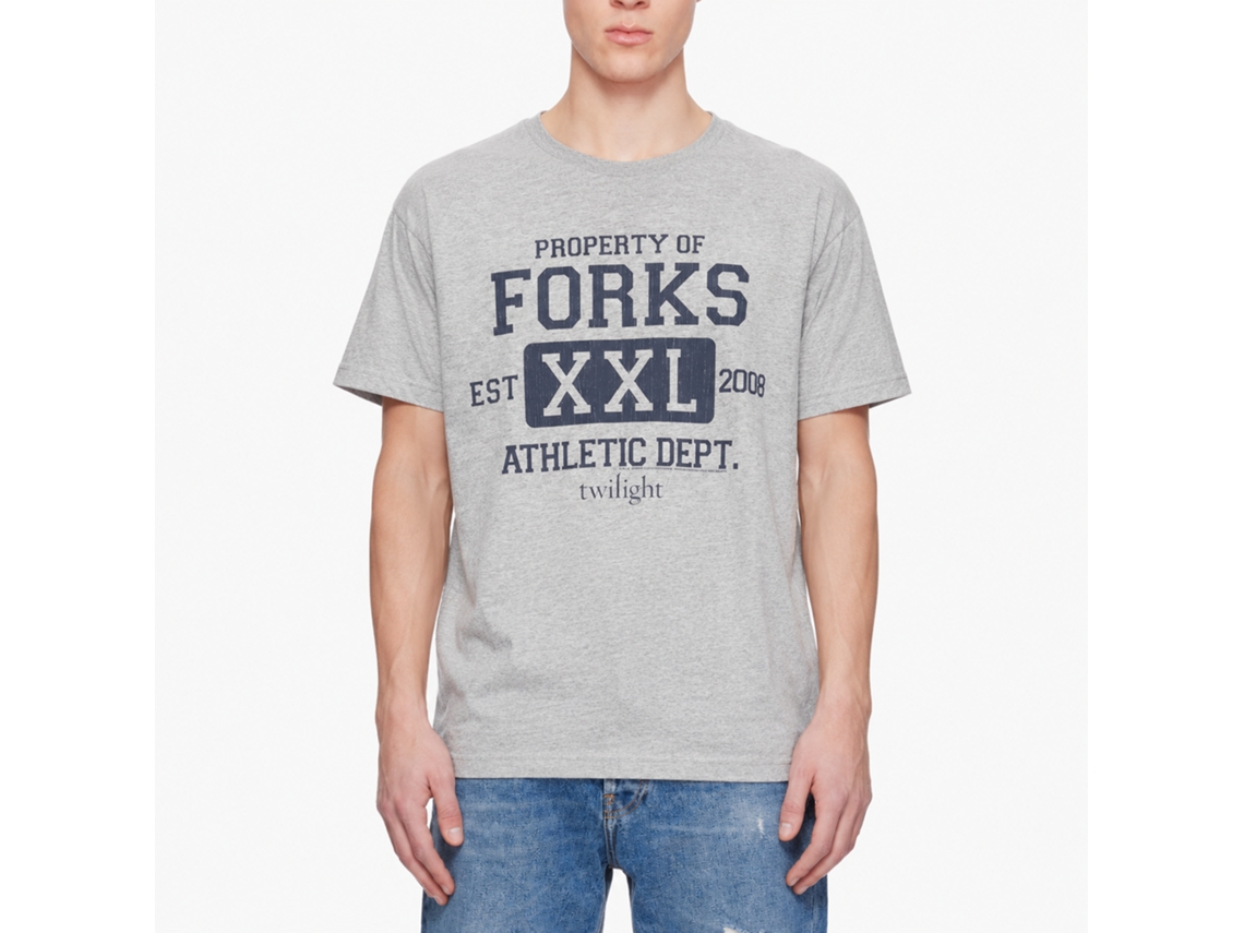 Rockinstone Twilight Movie Forks Athletic Dept Gray Adult T-shirt Size:s