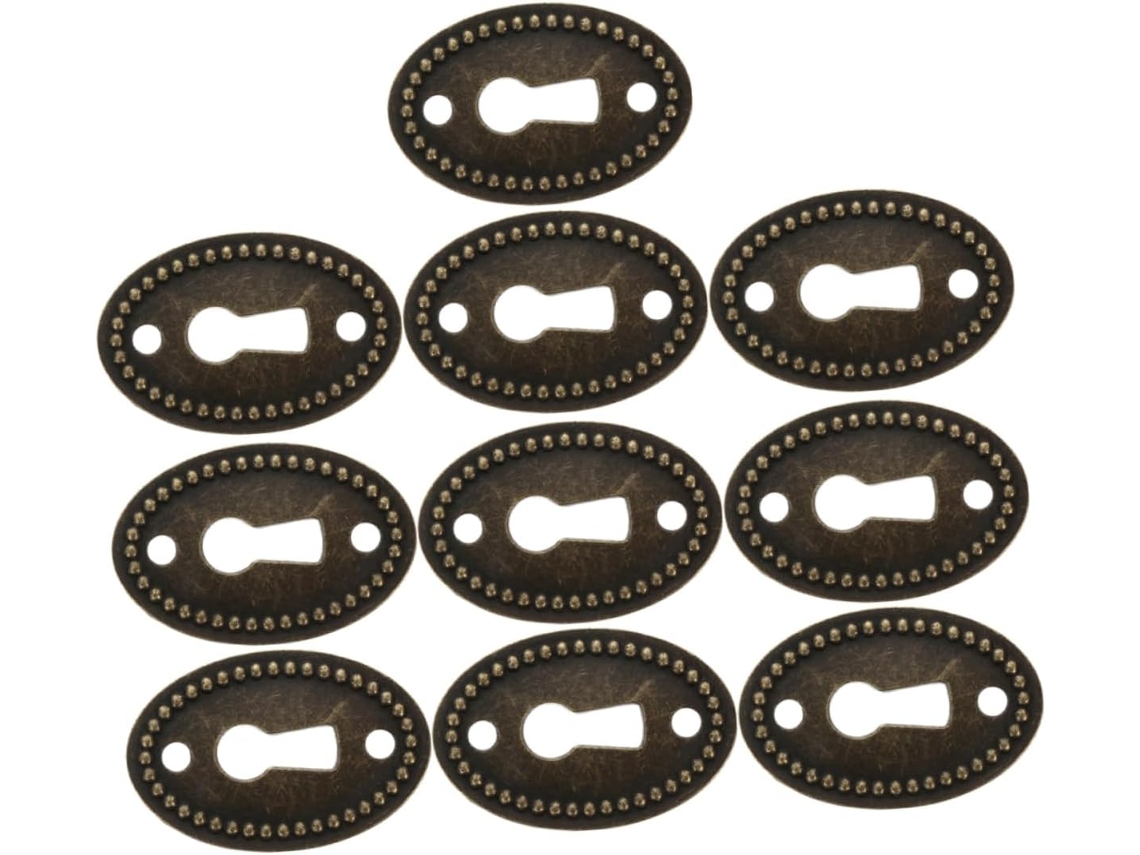 Gadpiparty Conjunto De 10 Peças Tampas Ovais Liga Zinco Para Fechaduras, Placas Decorativas Para Móveis De Cômoda