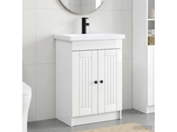 Vidaxl Conjunto De Móveis Para Banheiro Branco Brilhante