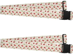 Conjunto De 2-cintas Viagem Ajustáveis Com Estampa Cereja Fresca Cinta Para Mala Bolsa Acessórios