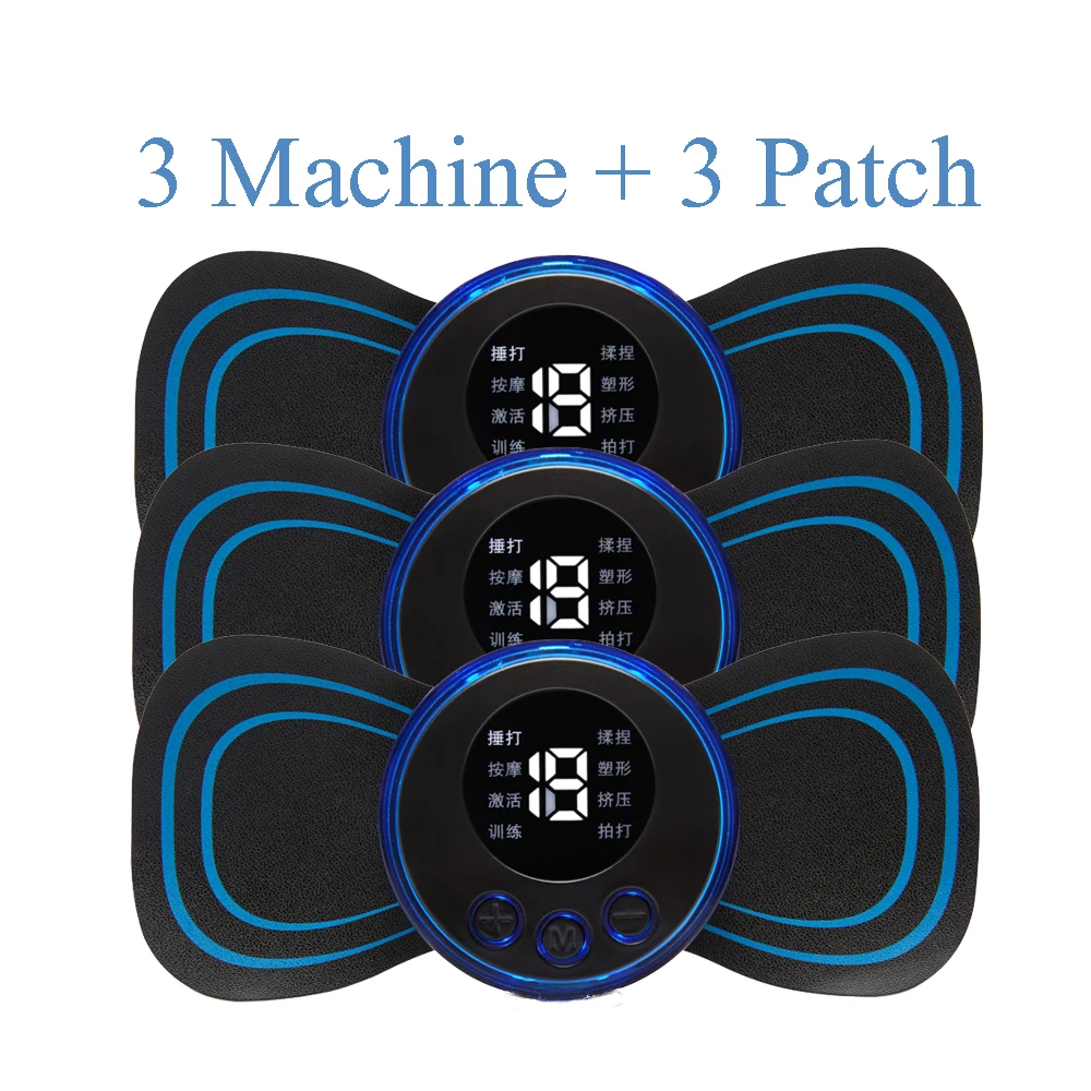 Mini Massageador Elétrico De Pulso Para Pescoço Ems Com Visor Lcd, 8 Modos Massagem Cervical, Ferramenta Portátil Alívio Da Dor Muscular E Corporal