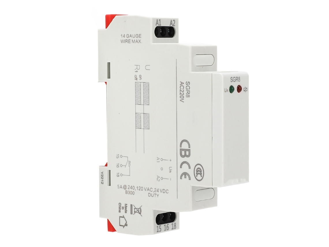 Relé Intermedio Auxiliar De Circuito 5a 16a 12-240v Ca Cc Com Indicador Led Para Segurança