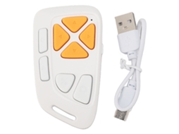 Mali controle Remoto Bluetooth para Celular com Disparador de Câmera, Virador de Páginas e Tecla Silenciosa Branco