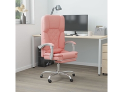 Vidaxl Cadeira Escritório Massagens Reclinável Couro Artificial Rosa