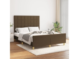Vidaxl Estrutura De Cama Sem Colchão 140x200 Cm Tecido Castanho-escuro