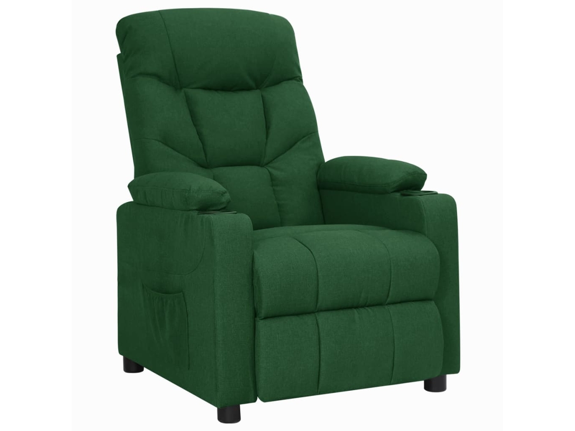 Vidaxl Poltrona Reclinável Tecido Verde-escuro