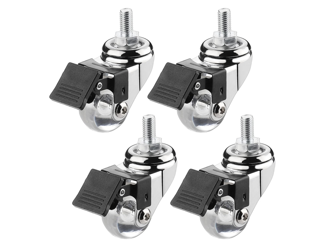 Rodízios Giratórios De 35 Mm (1,5 Pole, (1,5 Polegadas), 15 Mm, 25 Mm, 4 Rodízios, Pu, Borracha, Com Freio