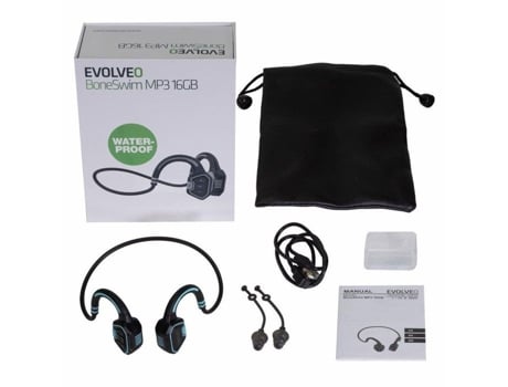 Fone Sem Fio Evolveo Boneswim Mp3 16gb À Prova Dágua Ipx8 Bluetooth 5.1