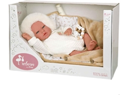 Boneca Reencarnada - Arias - Alejandra - 40 Cm - Bege - Vinil - Brilhante - Moderna - Brincar, Jogo De Papel