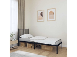 Vidaxl Estrutura De Cama Com Cabeceira 80x200 Cm Metal Preto