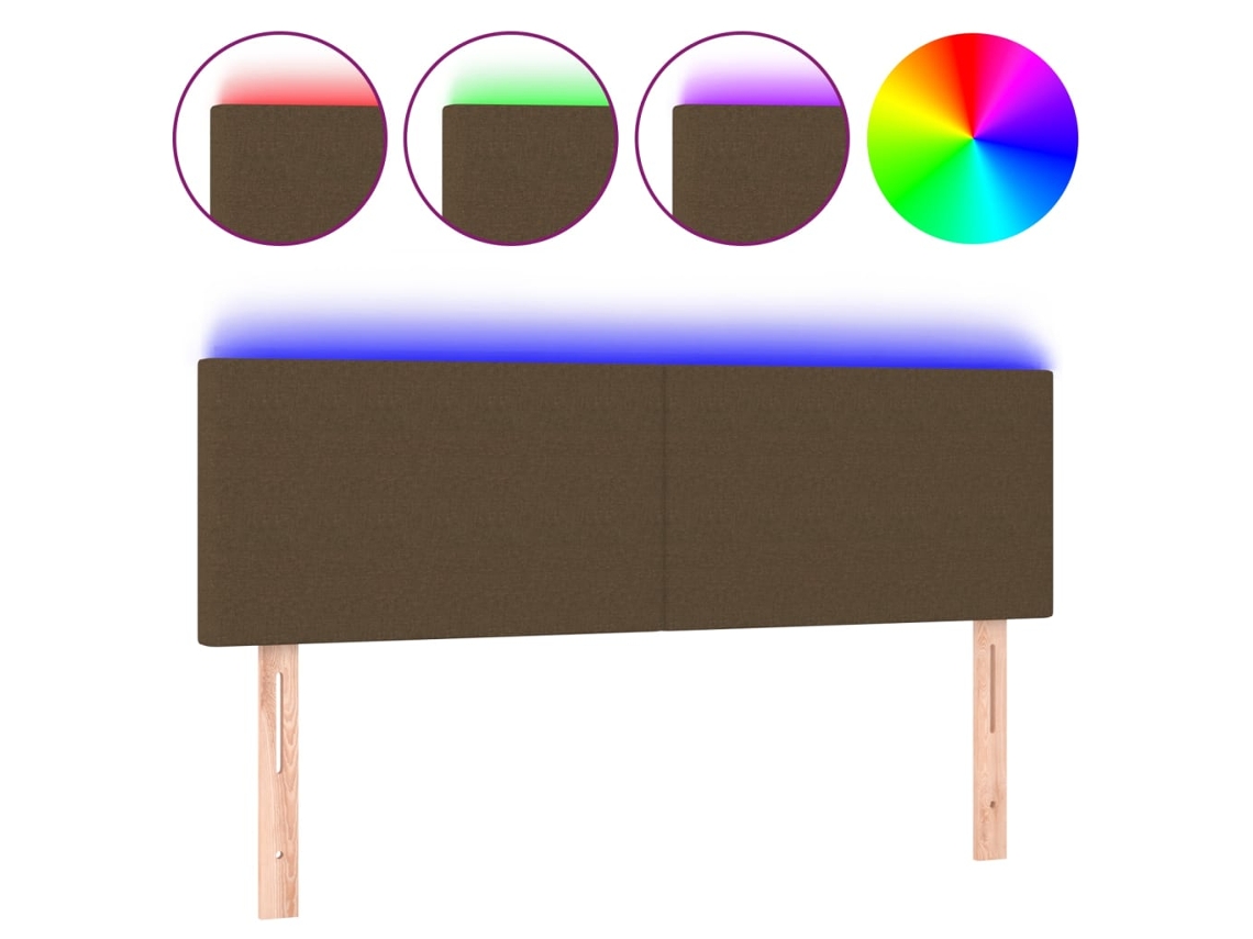 Led Headboard, Led Headboards Vidaxl Marrom Tecido (144 X 5 X 78/88 Cm)
