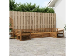 Vidaxl Conjunto De Sofás Para Exterior 7 Pcs Natural