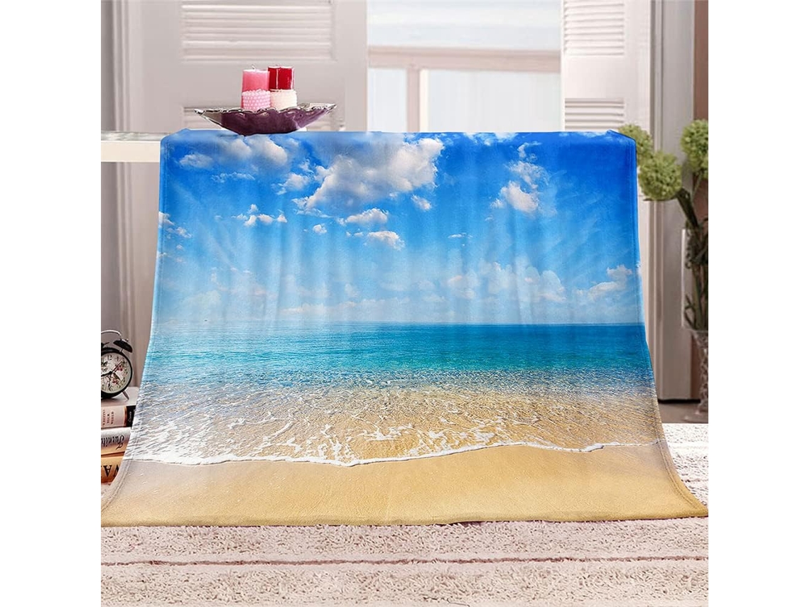 Manta de Flanela Fansu 3d para Praia Inverno Quente Macia e Fofa em Microfibra Ideal Cama Ou Sofá Adequada Adu