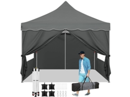Tenda de toldo portátil, estrutura durável, fácil montagem, fita, 3x3m OEM
