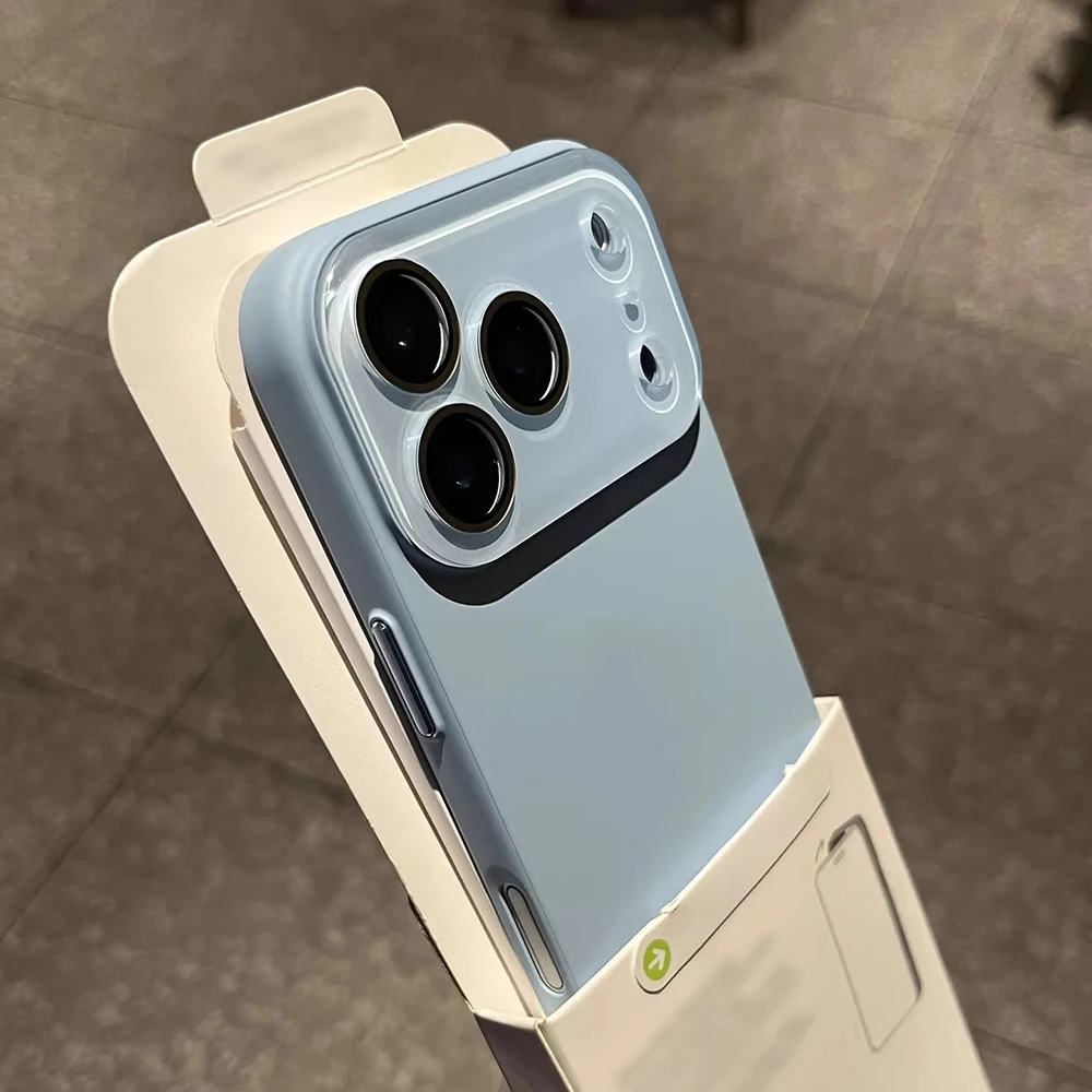 Capa De Vidro Para Câmera Do Iphone 15 Pro Max (azul Claro), Capa Traseira Resistente A Impactos.