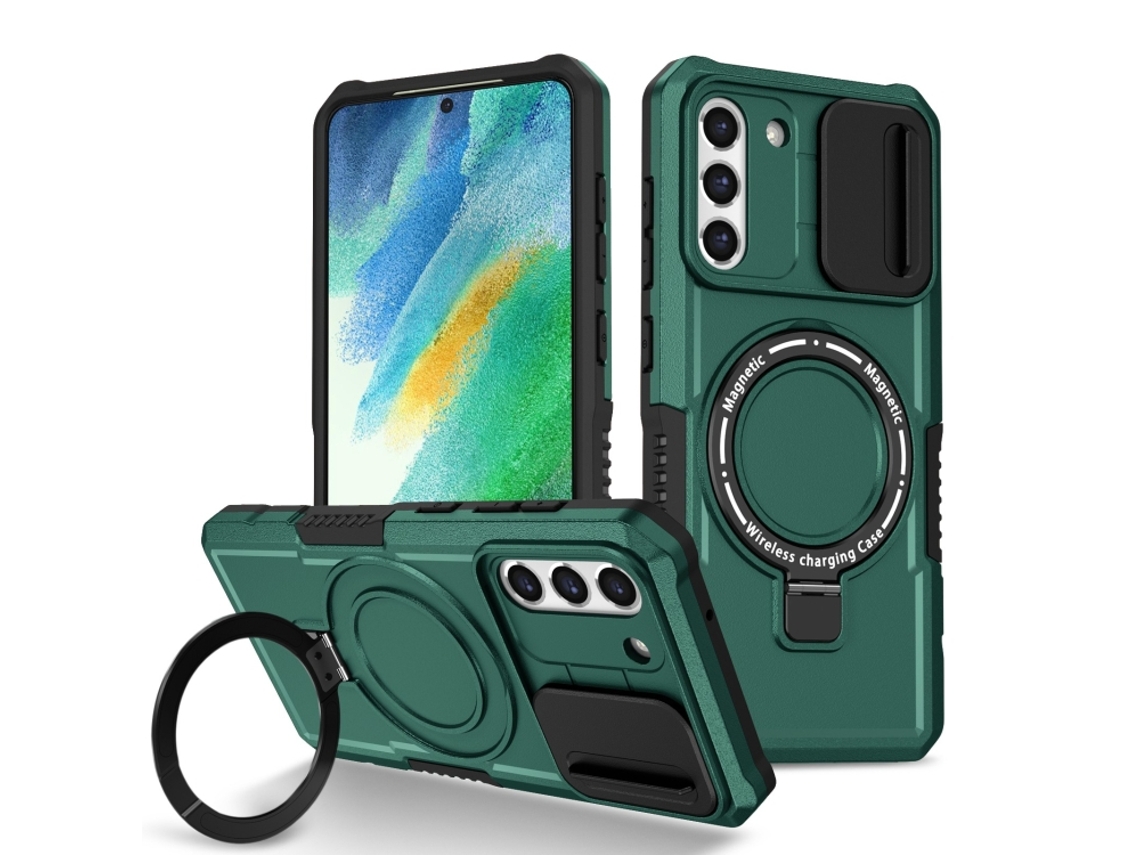 Capa Zruxe Compativel Com Samsung Galaxy S21 Fe 5g (camshield - Magsafe - Tpu - Híbrido - Pc - Verde Escuro)