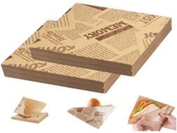 Sacos de papel Lurelia, 200 unidades, 18 x 18 cm, para alimentos e lanches.