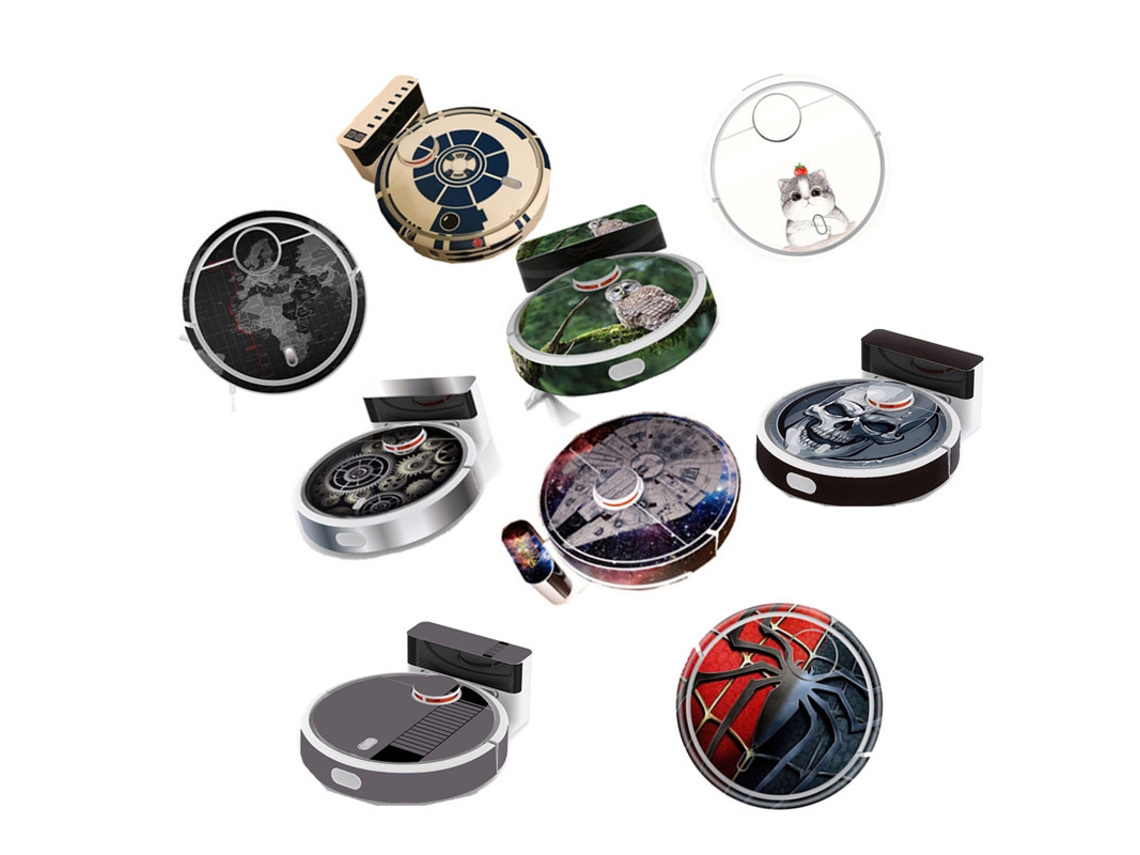 Robô aspirador de pó adesivo fofo para xiaomi 1s aspirador de pó robótico película protetora adesivo peças de limpeza de papel acessórios