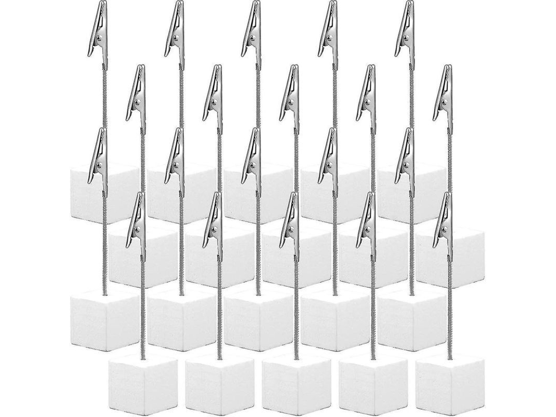 20 Portavasos Cubo com Clip de Crocodilo para Cartões, Fotos, Escritório, Casamento