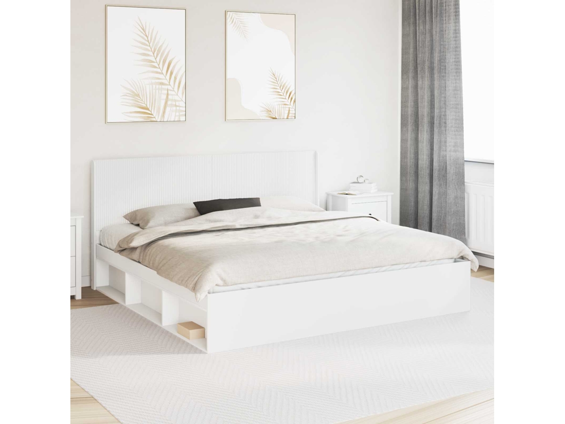 Vidaxl Estrutura De Cama Com Armazenamento E Cabeceira 2 Unid.