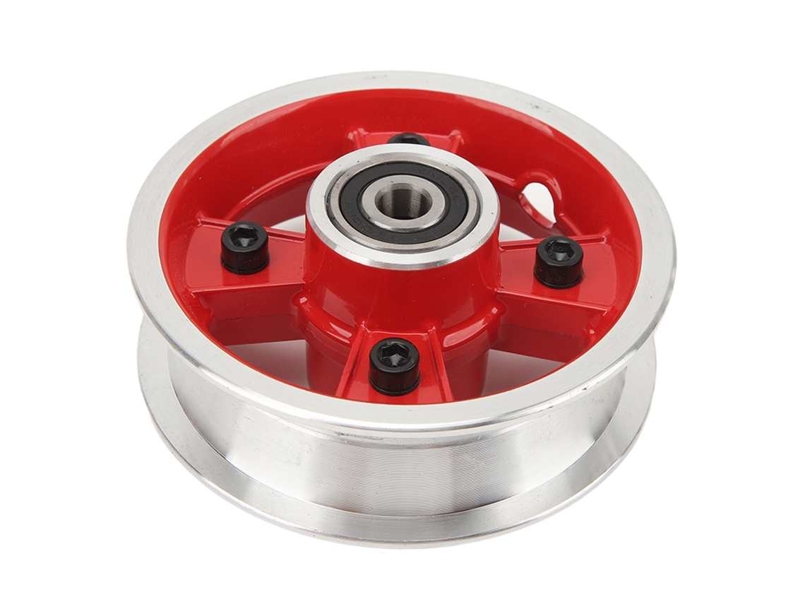 Roda Dianteira De Scooter Elétrico 8 Polegadas Aço Alumínio 28mm Slot Hub Vermelha