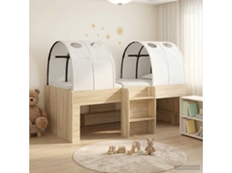 Vidaxl Cama Com Túnel 3 Unid. Carvalho Sonoma E Branco