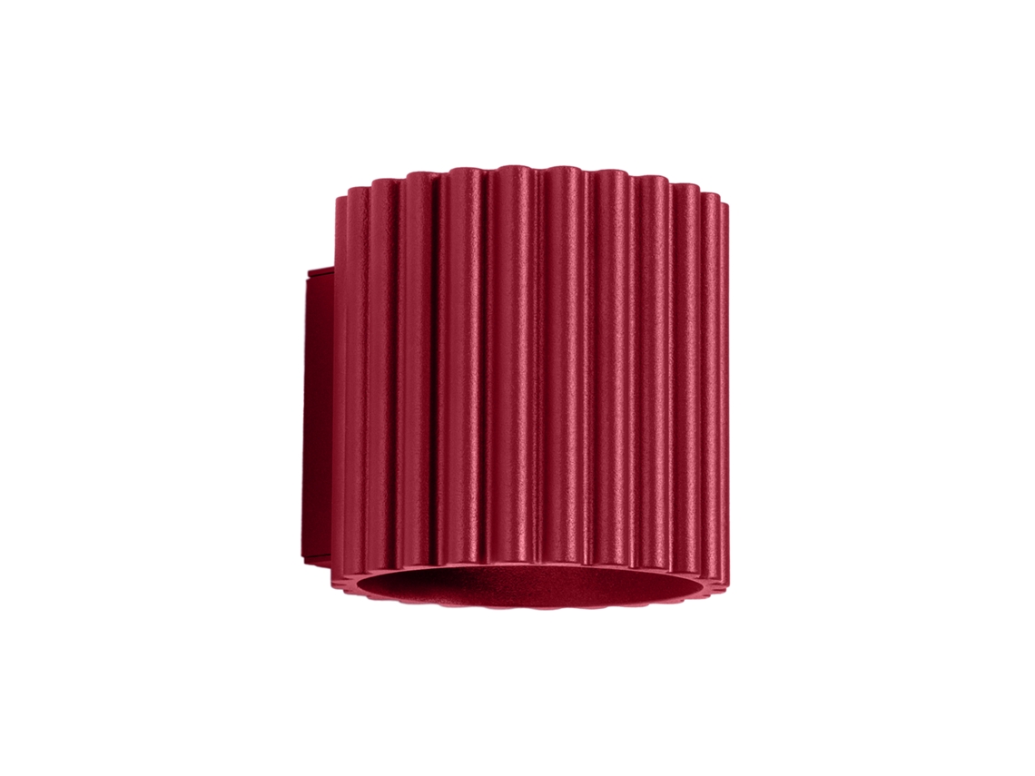 Candeeiro De Parede Aura De Alumínio Borgonha 10x10x12cm Sollux Lighting