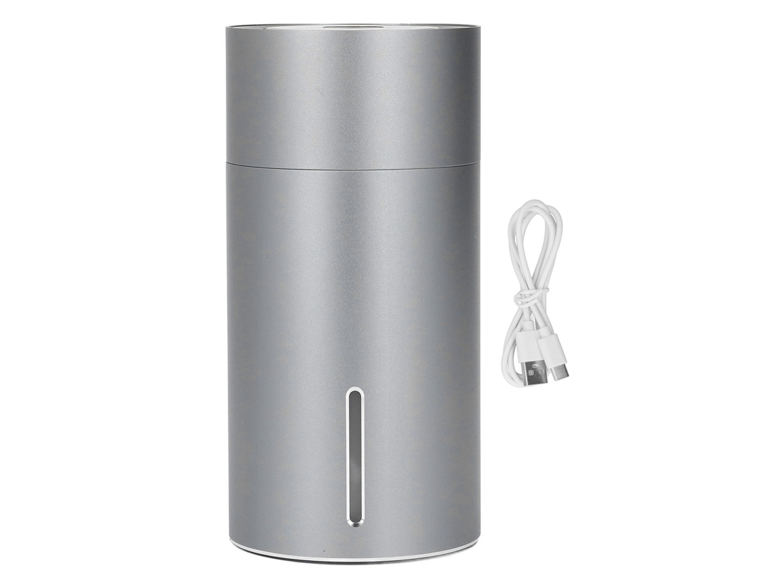 Umidificador USB Mini Portátil Carro Difusor de Fragrância 3 Marchas 260ml Silencioso Cinza | S/MARCA