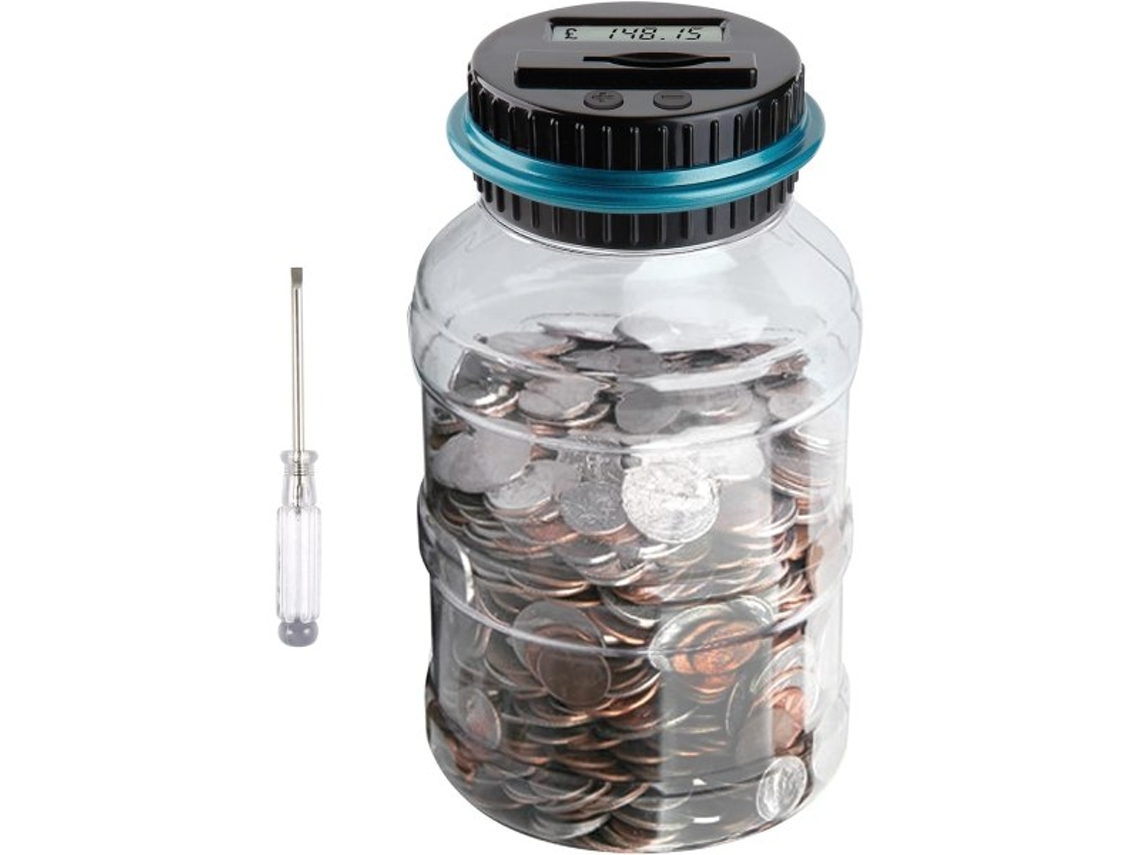 Cofrinho Digital Para Crianças E Adultos, Contador De Moedas Com Visor Lcd, Britânicas Grande Capacidade 1,8l Aquaforge