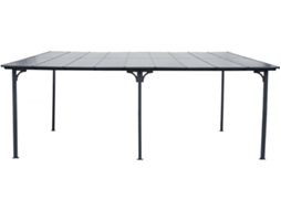 Pérgula Toldo Adossado Marvin 5,5 X 3 M 545 X 298 X 243 Cm Cinza Escuro Habitat Et Jardin