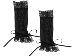 Ciieeo Capa De Manga Preta Em Renda, Manga Longa Com Laços, Acessório Decorativo Para Vestidos