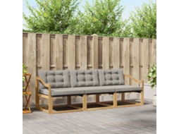 Vidaxl Conjunto De Sofás Para Exterior 3 Pcs Branco E Cinzento-claro