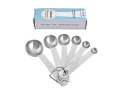 Conjunto de Colheres Medidoras 6 Peças Aço Inoxidável 18/8 Sem Bpa Co Lheres Peso e GOKOCO