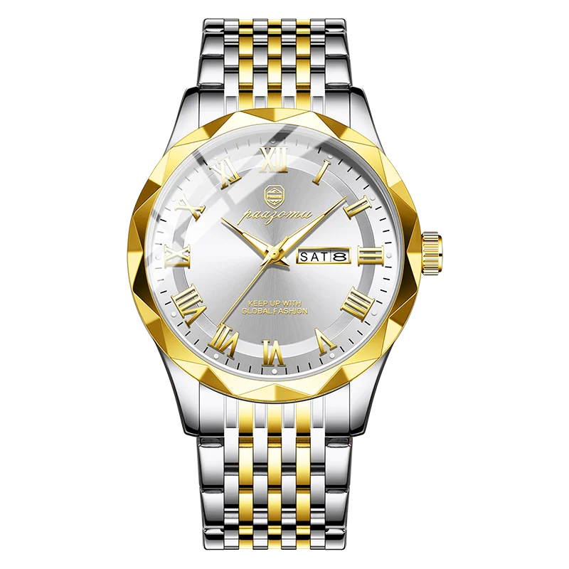 Relógio Mecânico (branco Dourado), Ultra Luxuoso E À Prova D'água.