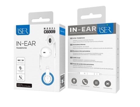 Auriculares ISER In-Ear para Iphone Iser C6009 Branco