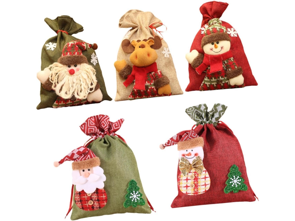 Conjunto Com 5 De Presente De Natal Tecido, Para Bonecas Para Ocasiões