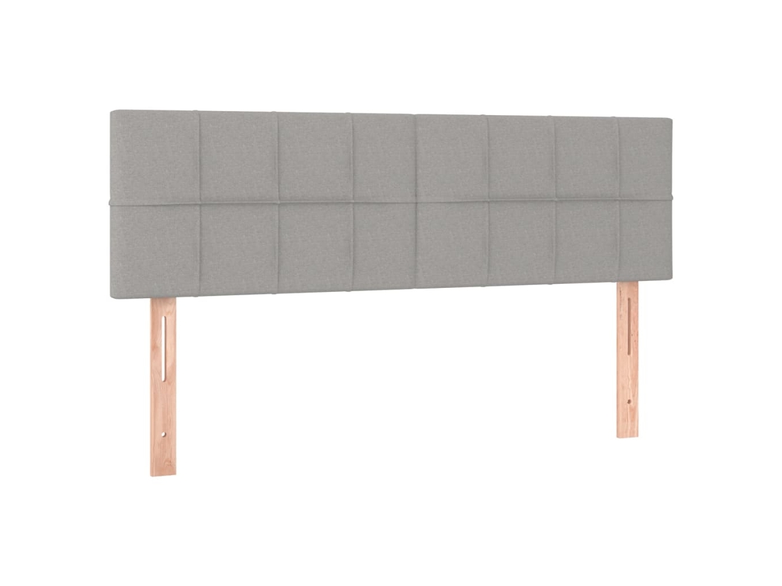 Cabeceira de cama 2 peças em tecido 72x5x78/88 cm Cinzento Claro MAISON EXCLUSIVE