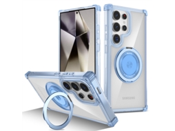 Compatível Com Capas Magnéticas Samsung, Proteção Dourada, Suporte Giratório E Anti-queda.azul-s22plus