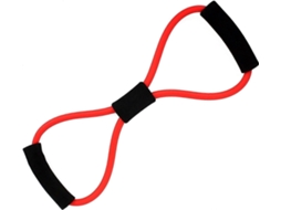 Rebe-banda De Resistencia Para Ejercícios Fitness Com Manoplas De Espuma E Sistema De Bloqueio Central Tamanho 40x13cm Vermelho