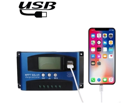 Controlador de carga do painel solar, 12V/24V MPPT AF, rastreamento do controlador de carga do regulador do painel solar (100A) IFCOW